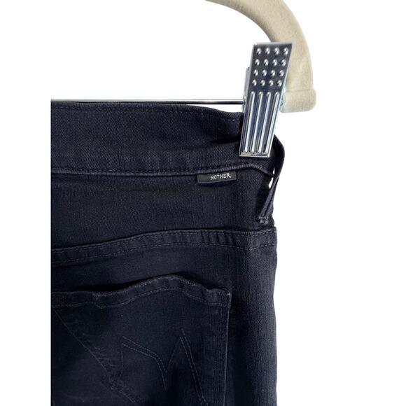 Mother The Insider Crop Step Fray Jeans in Not Guilty Black Mid Rise Size 29 - Picture 6 of 16